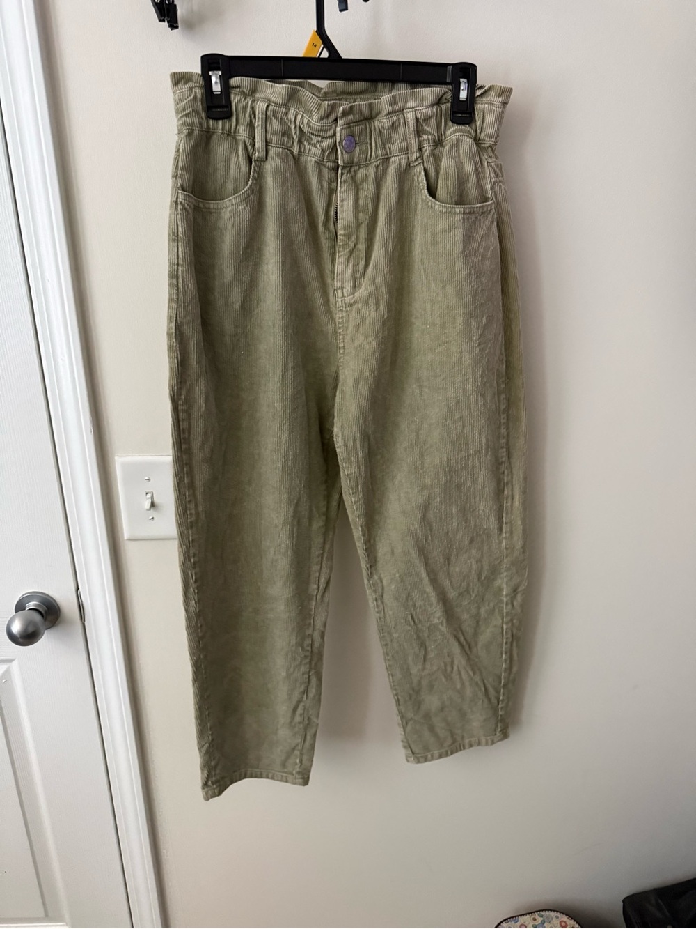 Mustard Seed Olive Green High-Waist Tapered Trousers